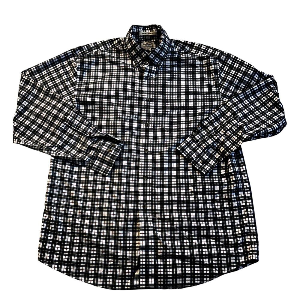 L.L.‎ Bean Men's Plaid Wrinkle-Resistant Button-Down Shirt Size Large Regular